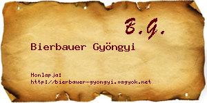 Bierbauer Gyöngyi névjegykártya