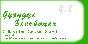 gyongyi bierbauer business card