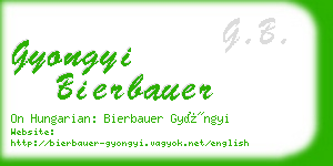 gyongyi bierbauer business card